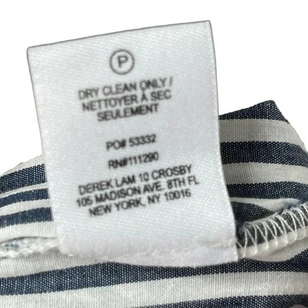 Derek‎ Lam 10 Crosby Size 2 Striped Shirt Tie Waist Mini Dress - Picture 14 of 16